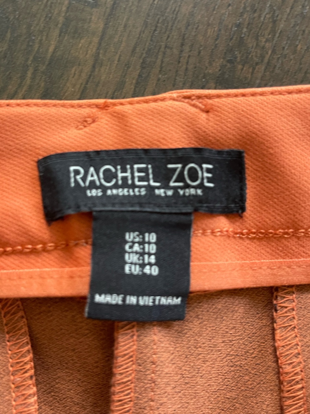 RACHEL ZOE Orange Contemporary Ankle Pants Preppy Classic Straight Leg Size 10 - Picture 5 of 8
